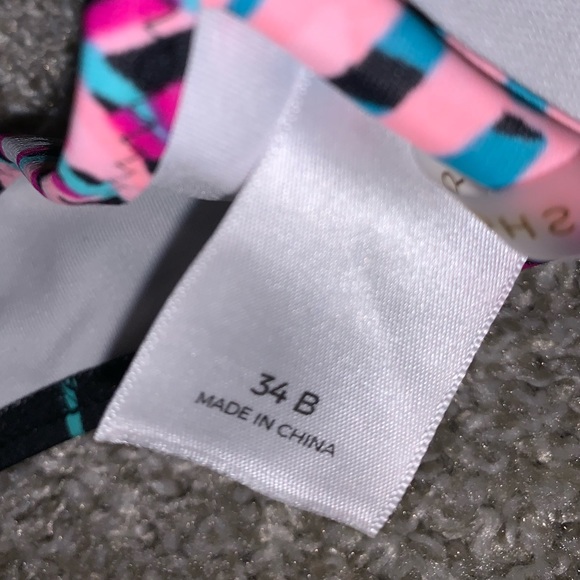 Shade & Shore Mulicolor Tropical Bikini top sz 34B - Picture 11 of 11